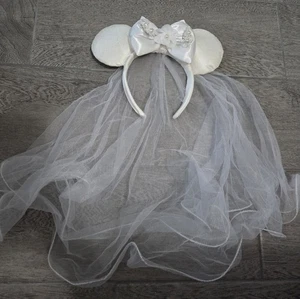 Disney Parks Minnie Mouse Hochzeit Brautfrau mit Schleier Ohren Stirnband - Bild 1 von 2