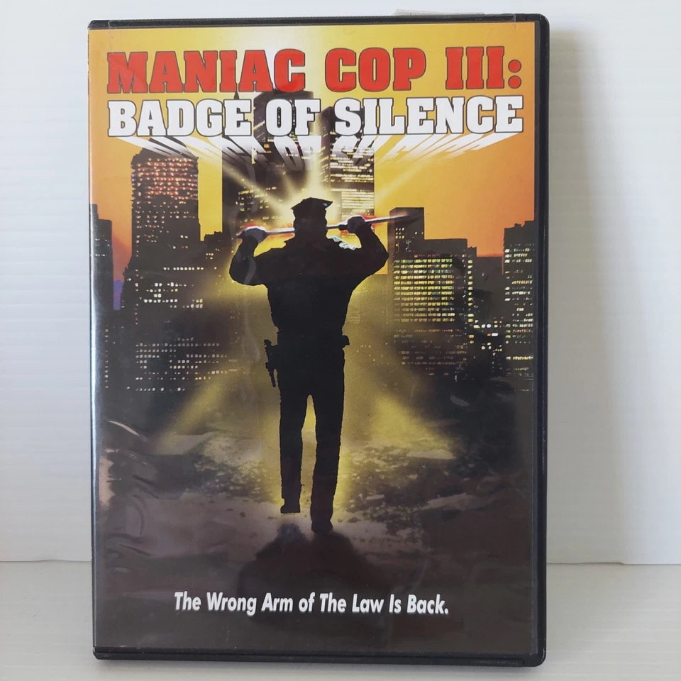 Maniac Cop 3 Badge of Silence DVD 90s Independent Horror Slasher Region 1 HTF - Image 1 of 4