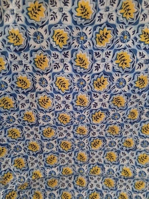 Saco de alimentación completa años 40 tela 36" x 42" SIN ABRIR lote #54 diseño hojas azules Foto 1 de 2