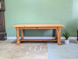 Large Pine Farmhouse Kitchen Dining Table 6-8 Seats 2 Metre Chunky Rustic  - Picture 1 of 15