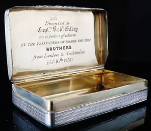 Sterling Silver Snuff Box from 1820, Captain Robert Eilley, BROTHERS Ship - Picture 1 of 12