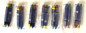 1000 - Hoffmaster Mini Triangular DBL Tip Crayons 120840 Red/Blue & Green/Yellow - Picture 1 of 4