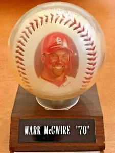 MARK MCGWIRE 1998 Milestone HR Photo Baseball w/Certificate, Name Plate & Holder - Picture 1 of 7