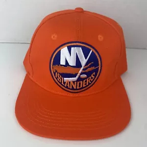 Deadstock Y2K New York NY Islanders Hockey Hat Cap VTG Orange Snapback - Picture 1 of 6