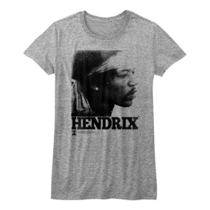 Jimi Hendrix Side Profile Photo With Bandana Womans Fitted T Shirt Rock Music - Picture 1 of 3
