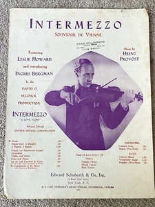 Partituras 1936 Intermezzo (Souvenir de Vienne) Leslie Howard de Provost - Imagen 1 de 4