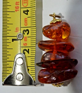 ✅RUSSIAN SOVIET BALTIC SEE AMBER PENDANT 老琥珀 KALININGRAD GOLD STONE ROCK BEADS💥 - Picture 1 of 17