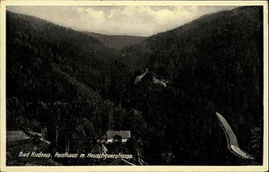 Postal vintage BAD KUDOWA Zdrój Silesia Forsthaus Heuscher-Strasse ~ 1930/40 - Imagen 1 de 2