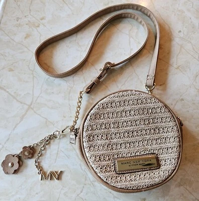 Marc New York Andrew Marc Tan Woven Canteen Style Small 7" Crossbody - Image 1 of 4