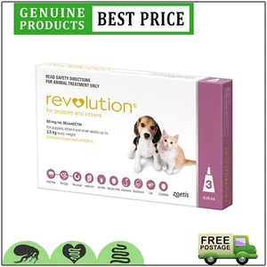 Revolution For Puppies & Kittens up to 2.5 Kg (Pink) 3 Pack - Picture 1 of 2