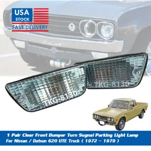 1 par de luces de señal de giro de parachoques delanteras transparentes para NIssan / Datsun 620 1972 - 1979 - Imagen 1 de 6
