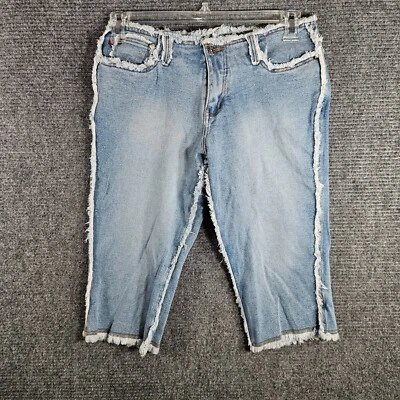 Pantalones capri de mezclilla Zana Di Jeans para niños 9 costuras deshilachadas Foto 1 de 4