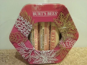 BURT'S BEES PACK Beeswax, Coconut & Pear & Honey LIP BALMS, BNw tin, FULL SIZE - Picture 1 of 3