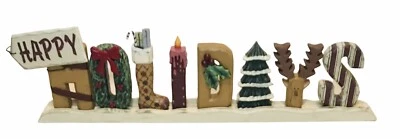 "FELICES FIESTAS 17"" Mesa o Estante Madera Pintado Decoración Aspecto Festivo Navidad" Foto 1 de 4