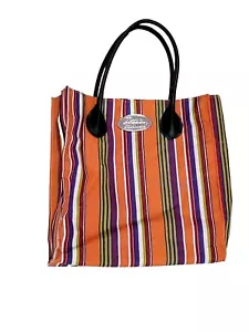 Back To Basics Tasche orange gestreift bunt 10 x 10 x 3 Zoll - Bild 1 von 7
