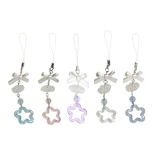 Acrylic Star Bead Bowknot Hanging Pendant Phone Chain Strap Keychain Accessory - Zdjęcie 1 z 13