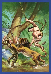 § Dino BUSETT ORIGINALE di COPERTINA per SUPER TARZAN N. 32 -1978 ORIGINAL COVER - Foto 1 di 6