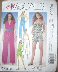 Mono halter sin mangas fácil McCalls M6083 y faja patrón de costura 4-12, 14-20 - Imagen 1 de 3