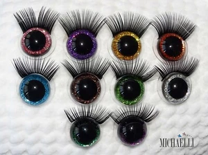 1 Paar Sicherheitsaugen mit Wimpern - Bild 1 von 12