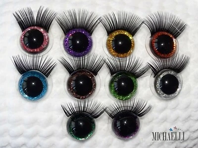 1 Paar Sicherheitsaugen mit Wimpern - Bild 1 von 2