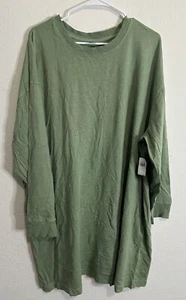 Old Navy Women’s Green Long Sleeve Oversized Sleep Shirt Size XXL - Picture 1 of 8