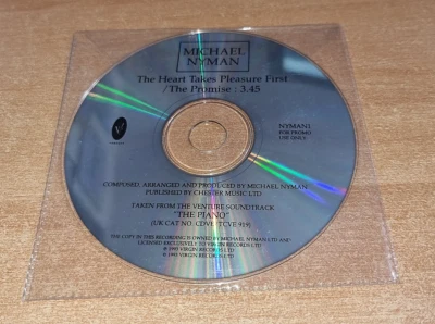 MICHAEL NYMAN The heart takes pleasure first UK PROMO CD SINGLE RARE THE PIANO - Image 1 of 2