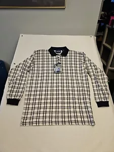  Polo uomo manica lunga a quadri y2k anni 80 grande nuova - Foto 1 di 6