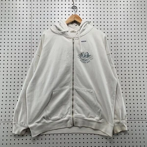 John Galt Zip Hoodie Womens One Size White Cherub Heaven Sent Sweatshirt 26.5x27 - Picture 1 of 21