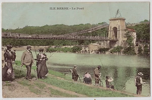 CPA - 69 - LYON - L' ILE BARBE - le Pont - Un Week-end de pêche. - Imagen 1 de 1