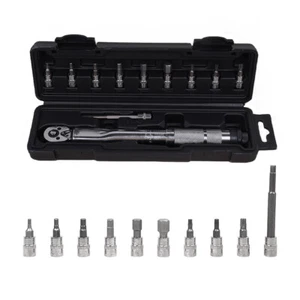 11pcs 1/4" 5-25NM Bicycle Bike Car Torque Wrench Allen Key Tool Socket Set Kit - Picture 1 of 14