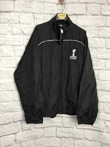 SUPER BOWL XLV WINDBREAKER JACKET NFL ECO Black Hooded XXL NWT W23 - Picture 1 of 9