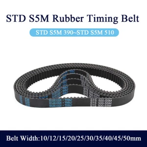 STD S5M Timing Belt Arc Teeth Pitch 5mm Width10~50mm Rubber Drive Belt 390~510mm - Imagen 1 de 10