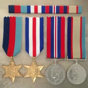 1939-45 STAR, FRANCE & GER STAR, 1939-45 WAR MEDAL+ 1939-45 ASM MEDAL SET + BAR - Picture 1 of 1