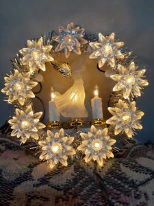 CHRISTMAS WALL LIGHTED DECOR WITH AN ANGEL BLOWING TRUMPET TREE TOPPER - Picture 1 of 2