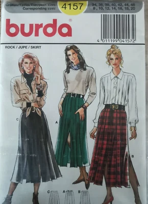 4157 PATRON BURDA  CREATIONS  JUPE LONGUE PLIS COUCHES     36 au 48 - Photo 1/2