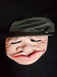 Vintage Be Something Studios BSS Latex Old Man Mask Knit Green Hat 1998 Great Co - Picture 1 of 4