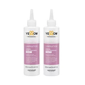 ALFAPARF Kit Yellow Lamination Keratin Glass treat Phase 1 250ml + Phase 2 250ml - Imagen 1 de 1