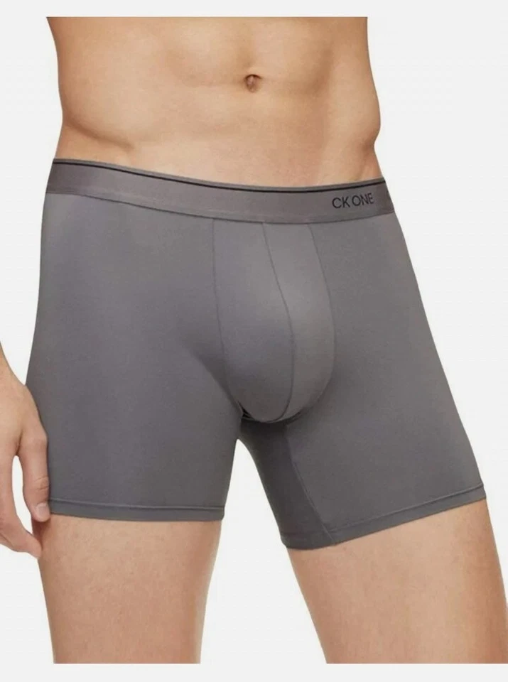 Calvin Klein CK One Microfiber Boxer Brief Medium 32-34 Gray NB2226