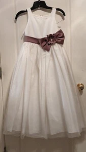 CRYSTAL SATIN Size 7 Flower Girl Dress Birthday Recital Bridesmaid Formal Party - Picture 1 of 2