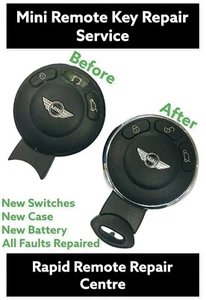 Servicio Reparación para Mini R55 R56 R57 R58 R60 R61 Mando a Distancia 3 Botones Llavero Batería - Imagen 1 de 1