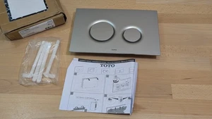 TOTO YT930#MS Basic Round Push Plate Dual Button Matte Silver for DuoFit In-Wall - Picture 1 of 4