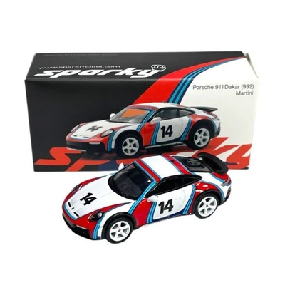 Modellino Auto Spark 1/64 Porsche 911 Dakar 992 Martini #14 Rally Dakar 1978 - Immagine 1 di 4