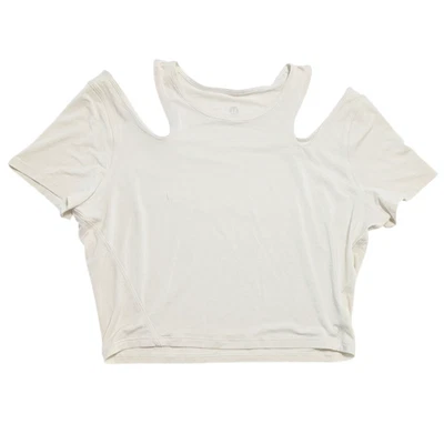 Camiseta de yoga Lululemon recortada en el hombro manga corta hueso 10 Foto 1 de 4