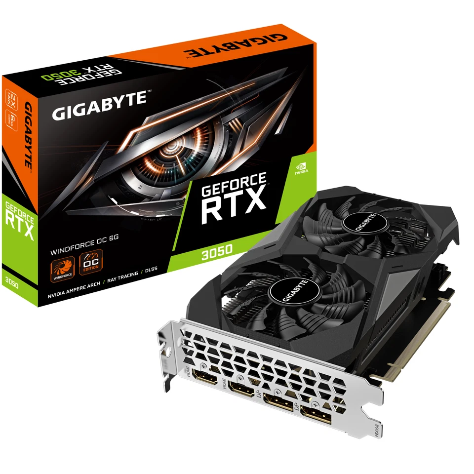 GIGABYTE GeForce RTX 3050 WINDFORCE OC 6GB GDDR6- 1477MHz, Dual Fan, 2xDP/2xHDMI - Image 1 of 4