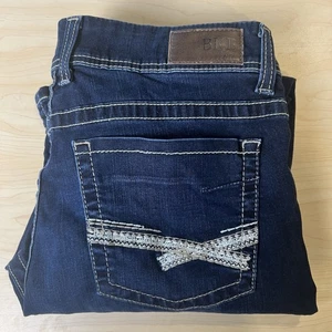 Pantalones de mezclilla para mujer BKE Dakota lavado oscuro talla 33R 33x31,5 pierna recta punto grueso - Imagen 1 de 12