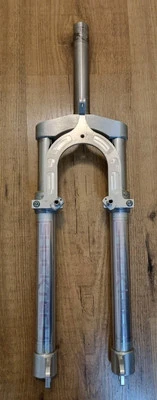 Shocktech Front Suspension Forks In Polished Aluminium/Purple (1+1/8th) USED - Image 1 of 4