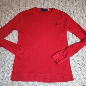 Polo Ralph Lauren Herren Small Rot Langarm Waffelstrick Slim Fit mit Pony Logo - Bild 1 von 15