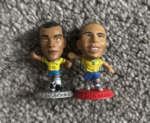 Corinthian Microstars Football Figures x2 Ronaldo & Rivaldo Brazil - Picture 1 of 1