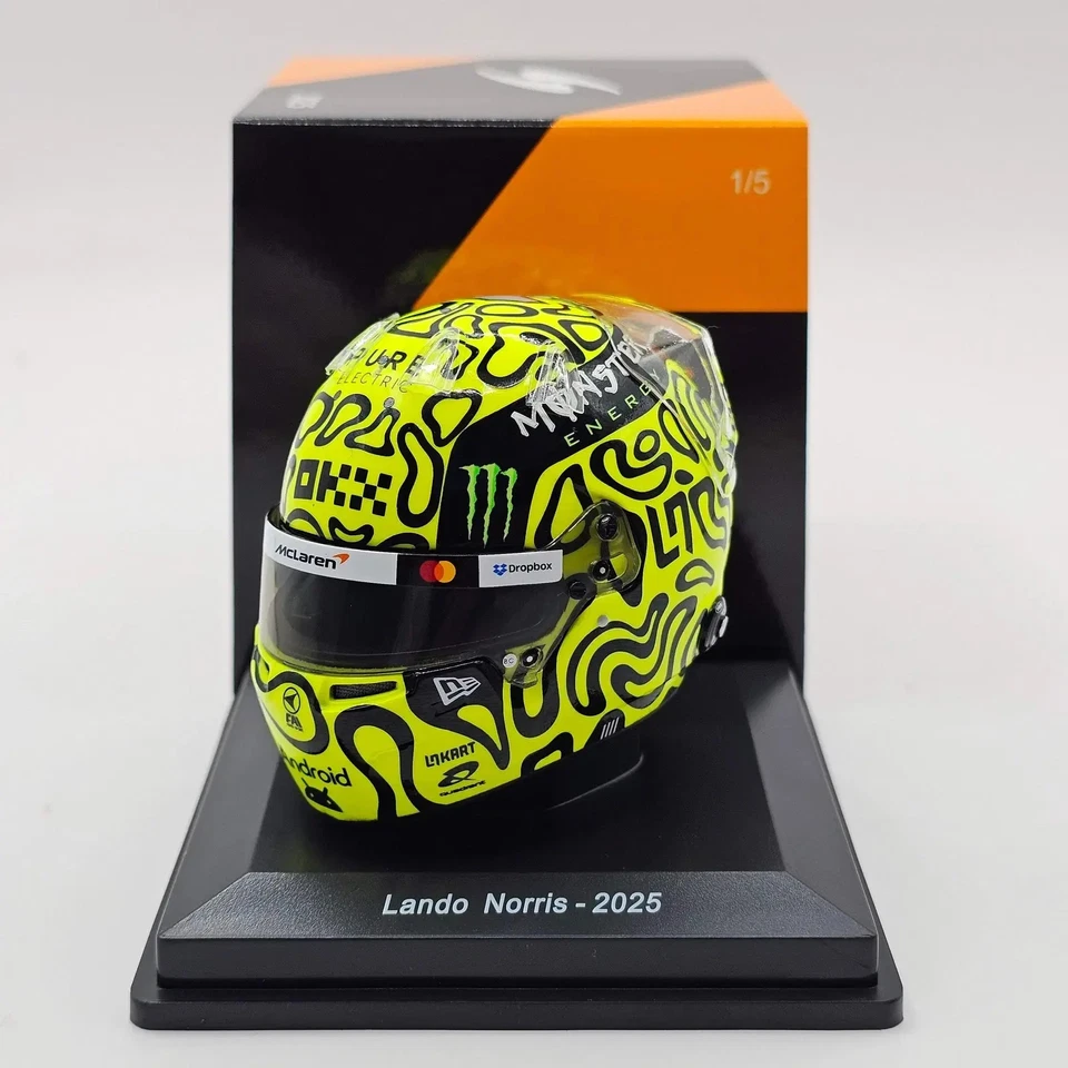 Lando Norris Helmet Winning British Grand Prix and Monaco Grand Prix 2025 in 1/5 - Image 1 of 4