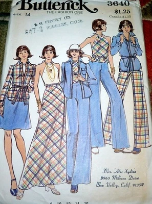 *LOVELY VTG 1970s SHIRT TOP SKIRT & PANTS BUTTERICK Sewing Pattern 14/36 FF - Image 1 of 2